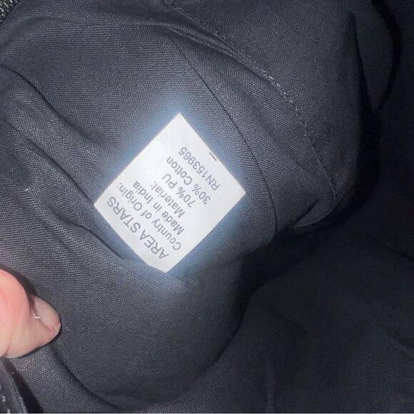 New Area Stars Black Fringe Hobo Shoulder Bag Faux Leather Spacious New w/ Tags - Picture 14 of 14